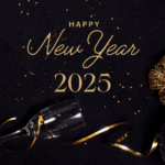 Black and Gold Happy New Year unique Card